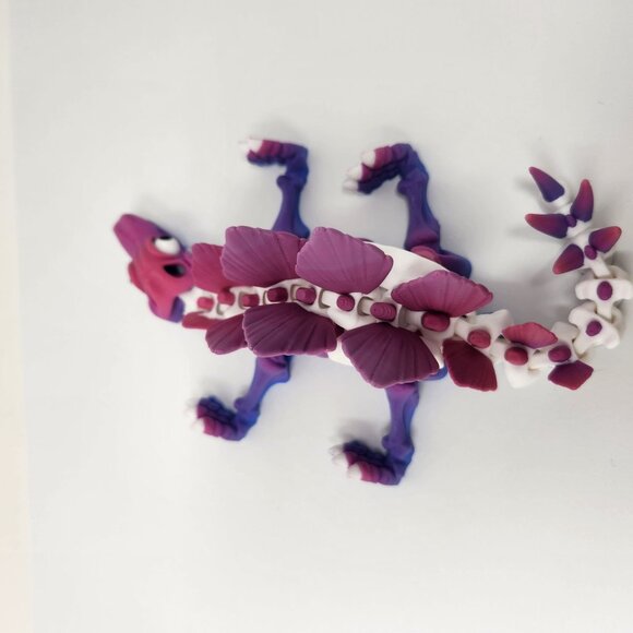 Stegosaurus Dinosaur Skeleton 3D Printed Articulated Flexi Factory Figure (m) - Picture 5 of 7